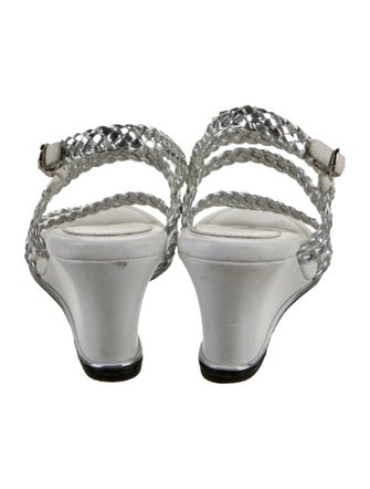 Chanel Interlocking CC Logo Leather Slingback Sandals