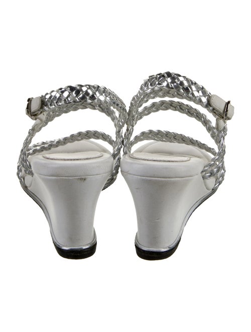 Chanel Interlocking CC Logo Leather Slingback Sandals