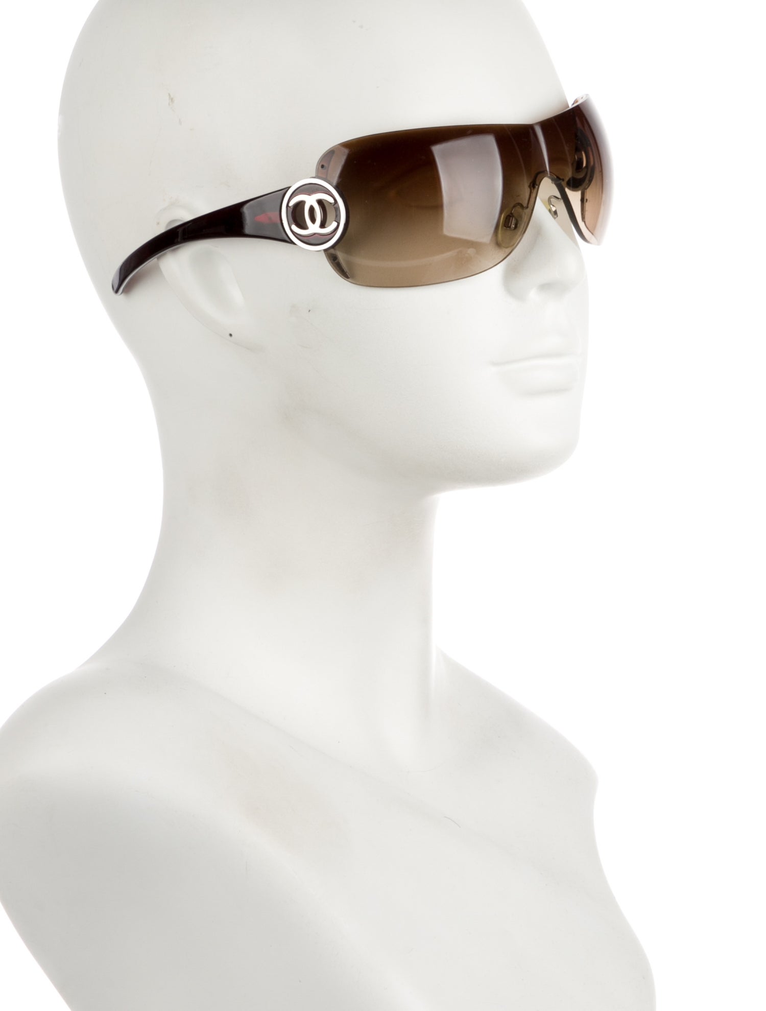 Chanel Interlocking CC Logo Shield Sunglasses