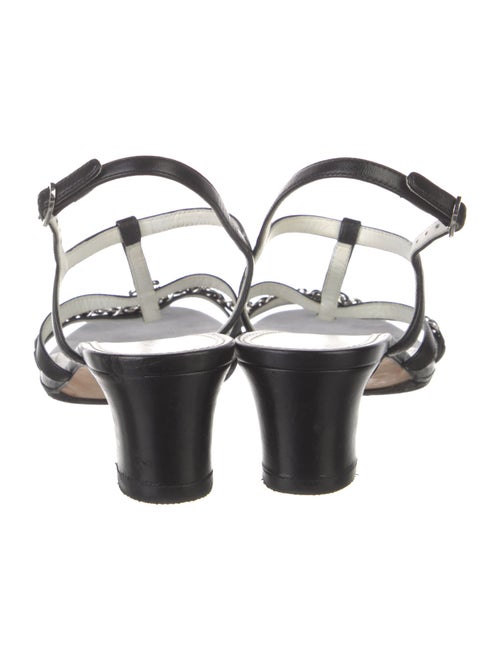 Chanel Interlocking CC Logo Leather Gladiator Sandals