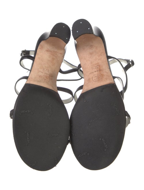 Chanel Interlocking CC Logo Leather Gladiator Sandals