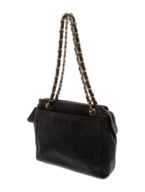 Chanel Small Caviar Logo Tote
