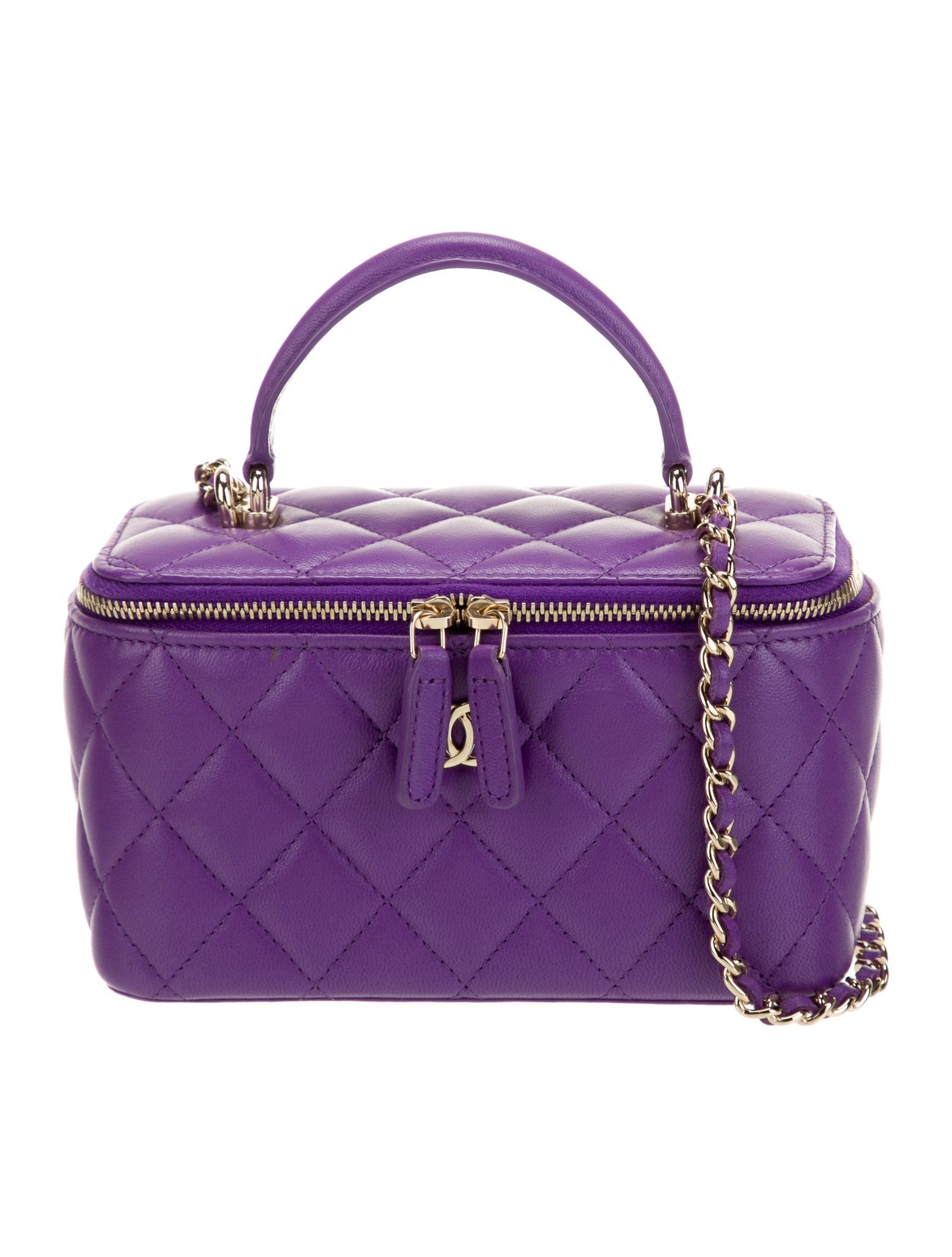 Chanel Small Top Handle Vanity Case w/ Chain