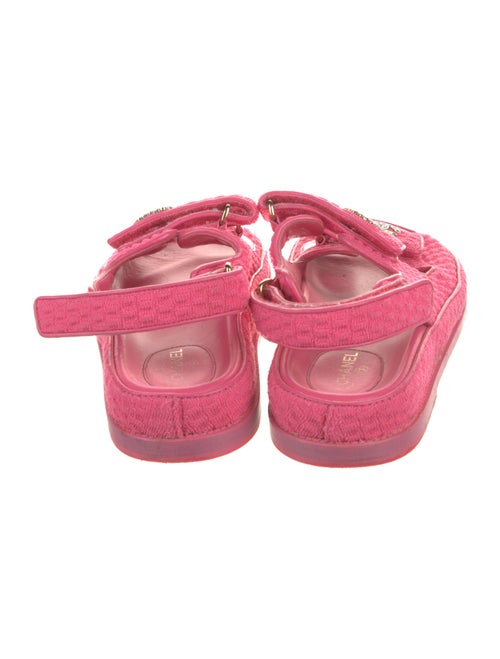 Chanel Interlocking CC Logo Crystal Embellishments T-Strap Sandals