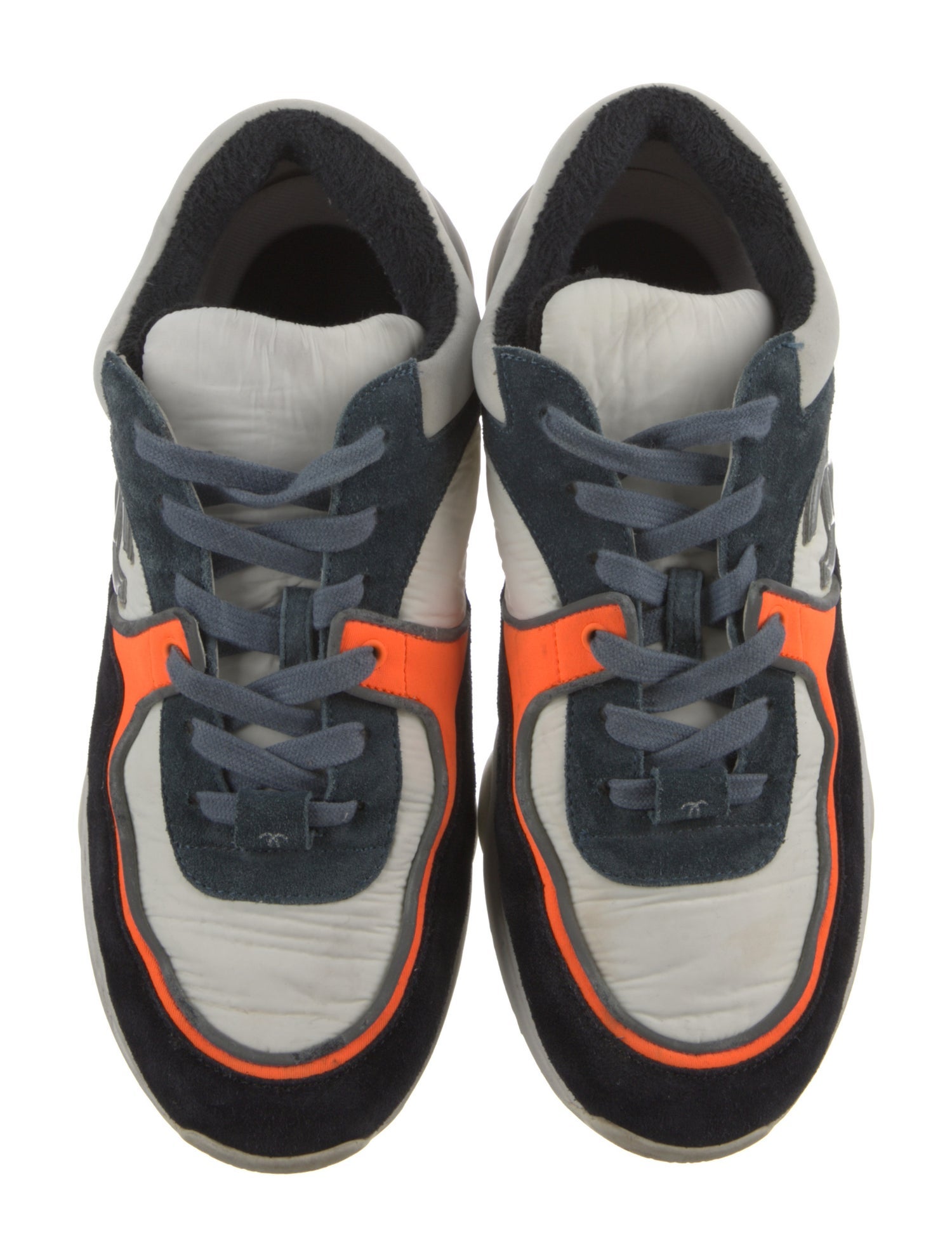 Chanel Interlocking CC Logo Suede Sneakers