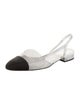 Chanel Interlocking CC Logo Crystal Slingback Flats