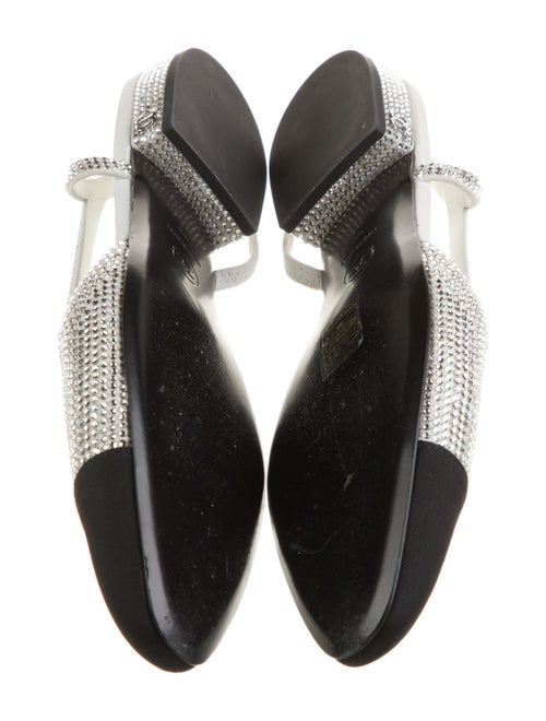 Chanel Interlocking CC Logo Crystal Slingback Flats
