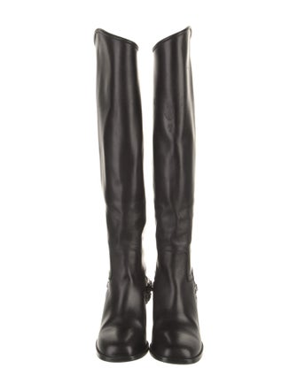 Chanel Vintage Interlocking CC Logo Riding Boots