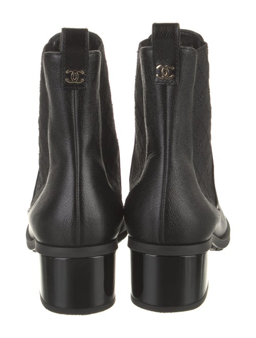 Chanel Interlocking CC Logo Leather Chelsea Boots