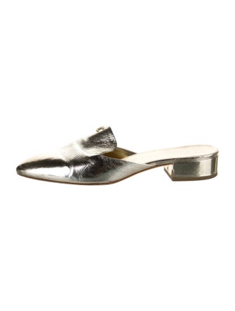 Chanel Interlocking CC Logo Patent Leather Mules