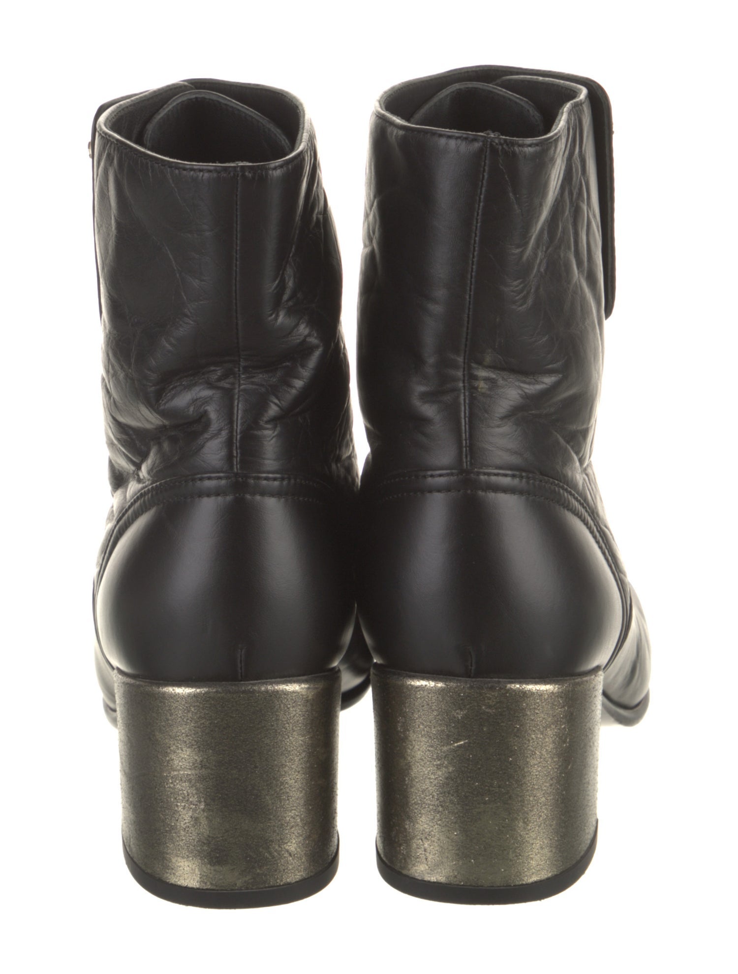 Chanel Interlocking CC Logo Leather Lace-Up Boots