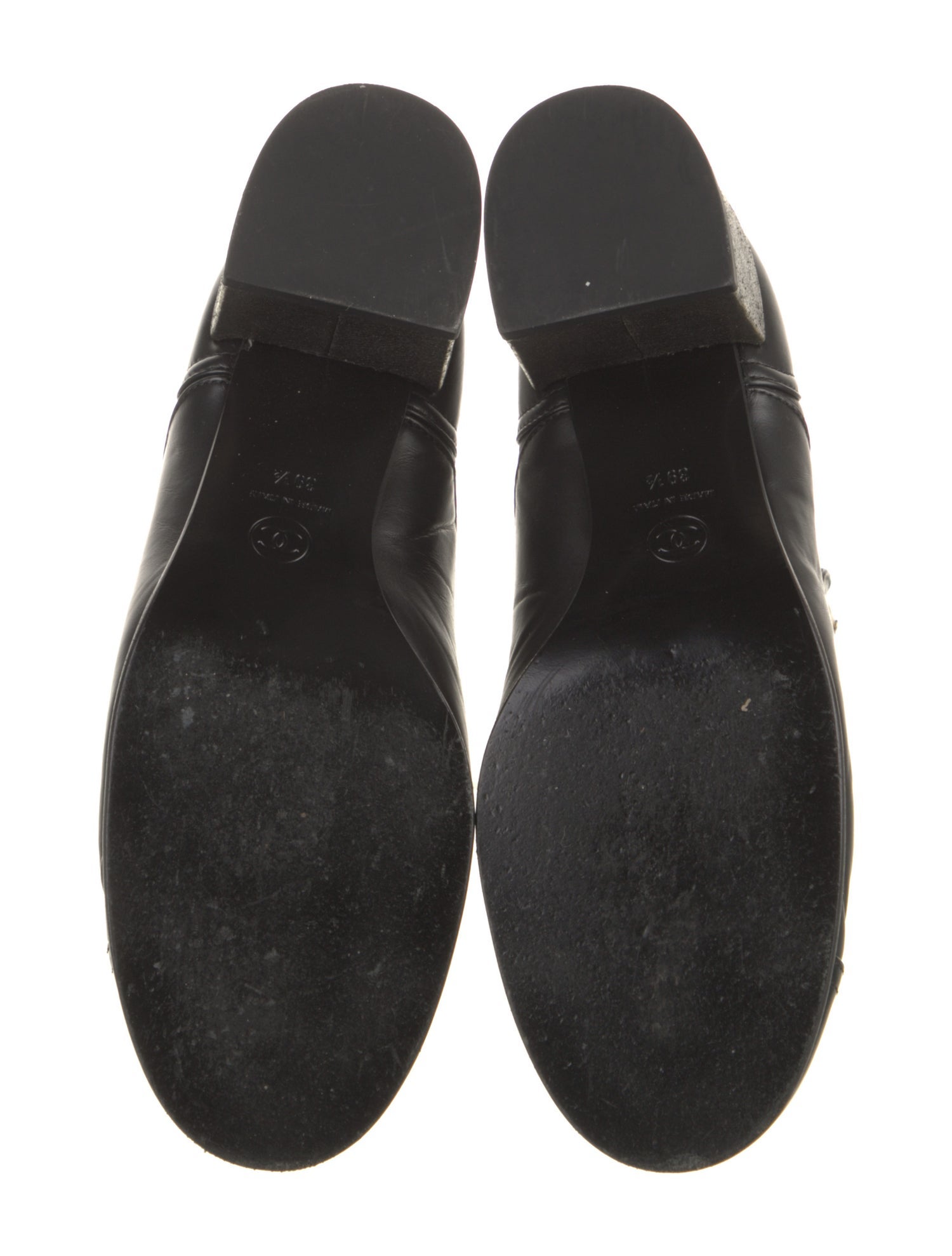 Chanel Interlocking CC Logo Leather Lace-Up Boots