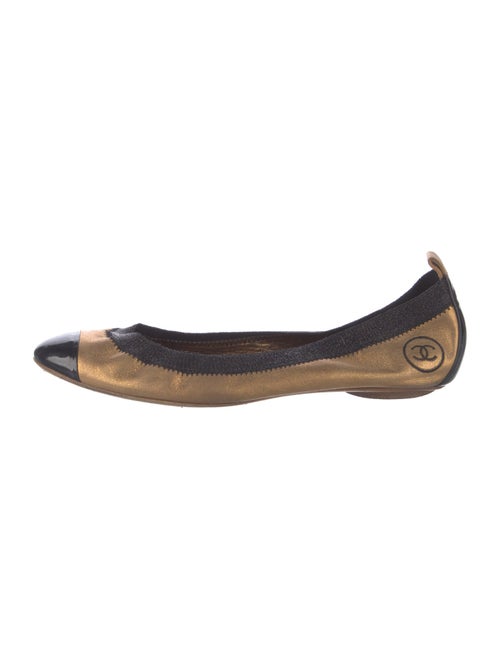 Chanel Leather Colorblock Pattern Ballet Flats