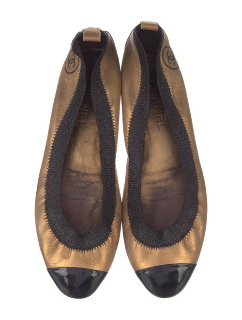 Chanel Leather Colorblock Pattern Ballet Flats