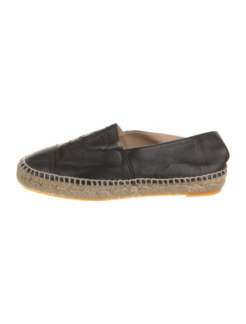 Chanel Interlocking CC Logo Leather Espadrilles