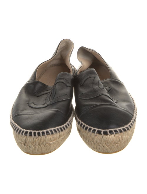 Chanel Interlocking CC Logo Leather Espadrilles