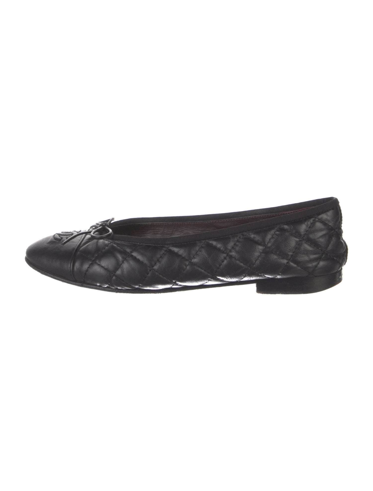 Chanel Interlocking CC Logo Calfskin Ballet Flats