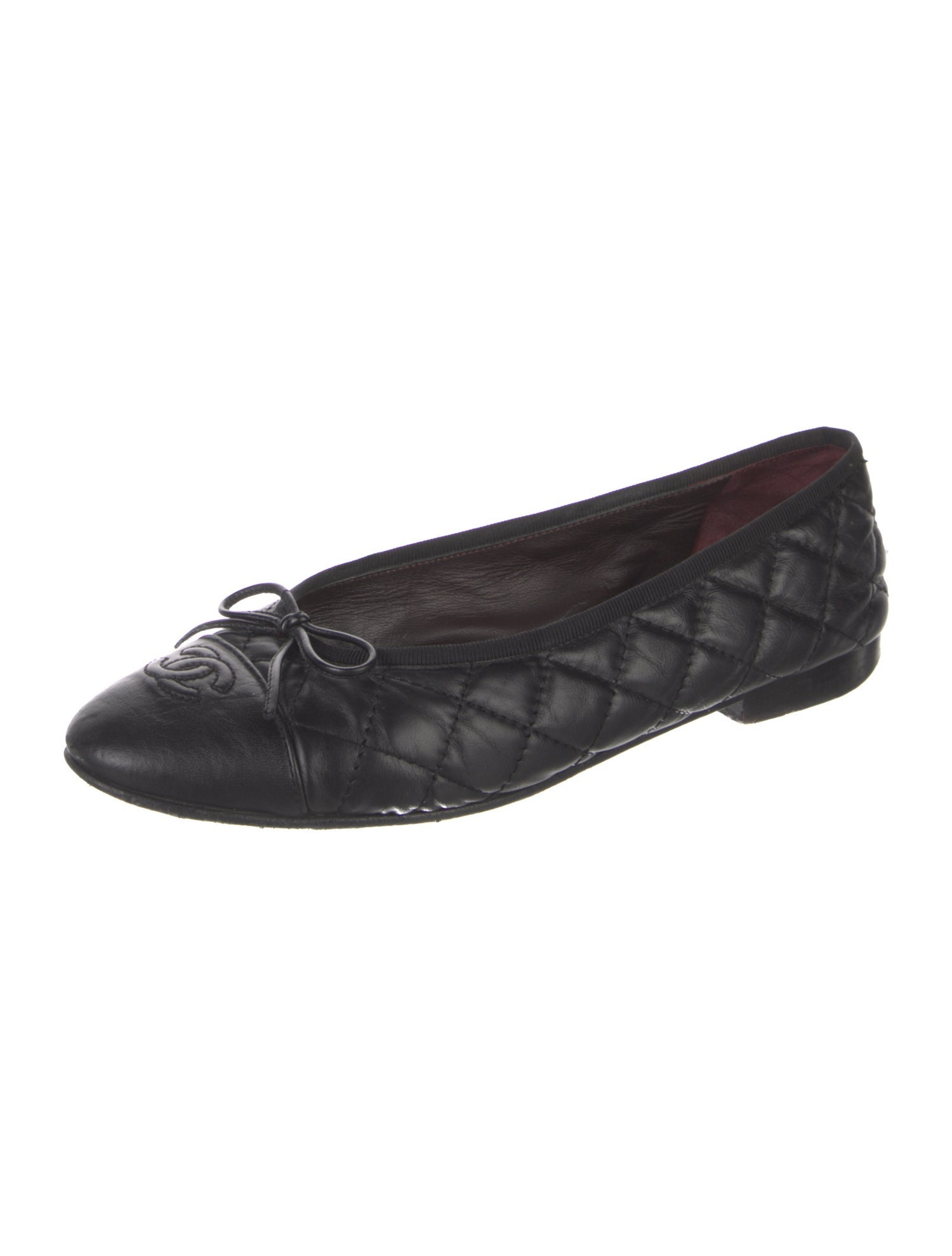 Chanel Interlocking CC Logo Calfskin Ballet Flats