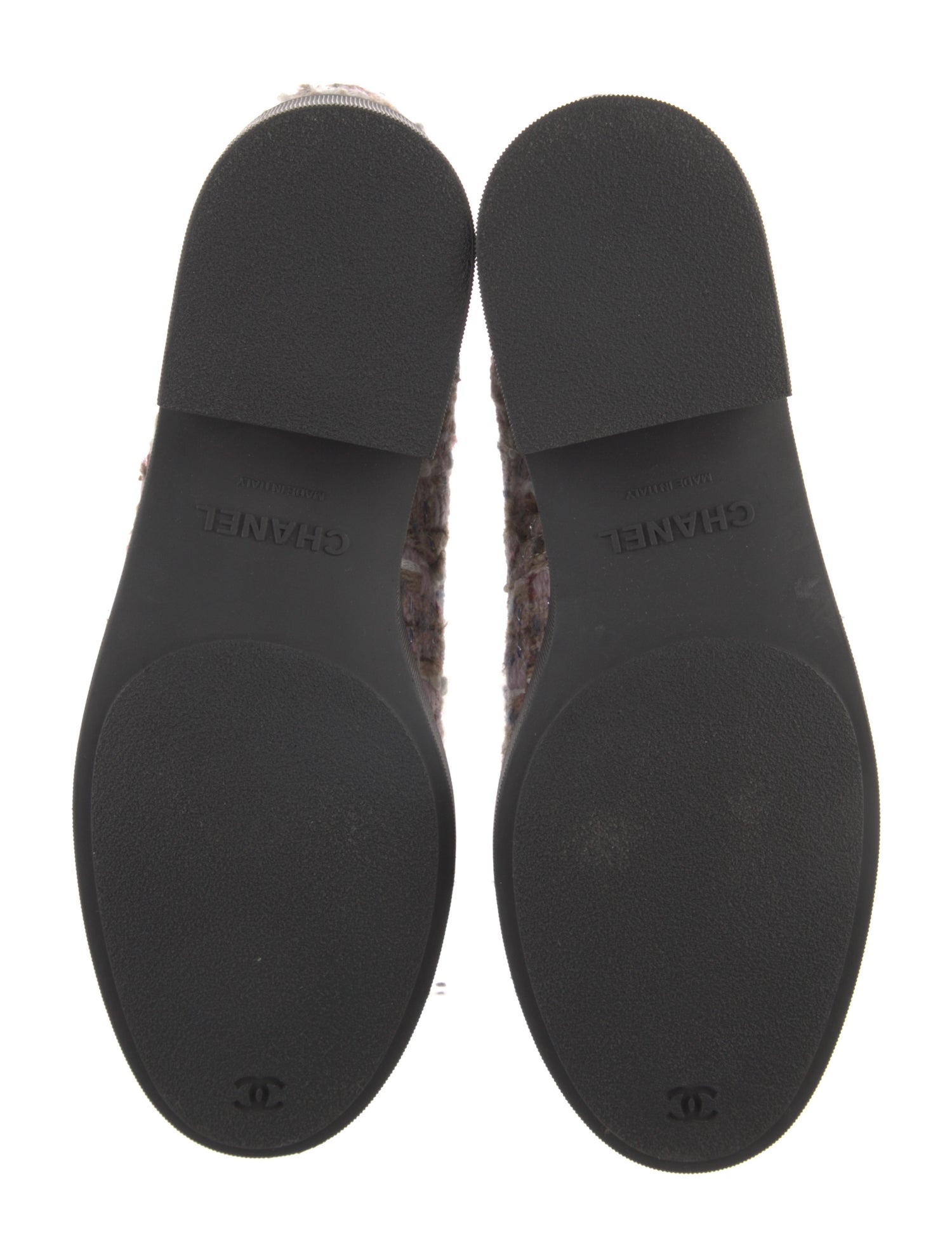 Chanel Interlocking CC Logo Tweed Lace-Up Boots