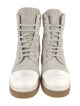 Chanel Interlocking CC Logo Suede Combat Boots