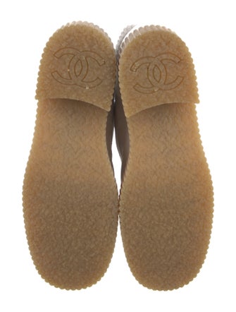 Chanel Interlocking CC Logo Suede Combat Boots