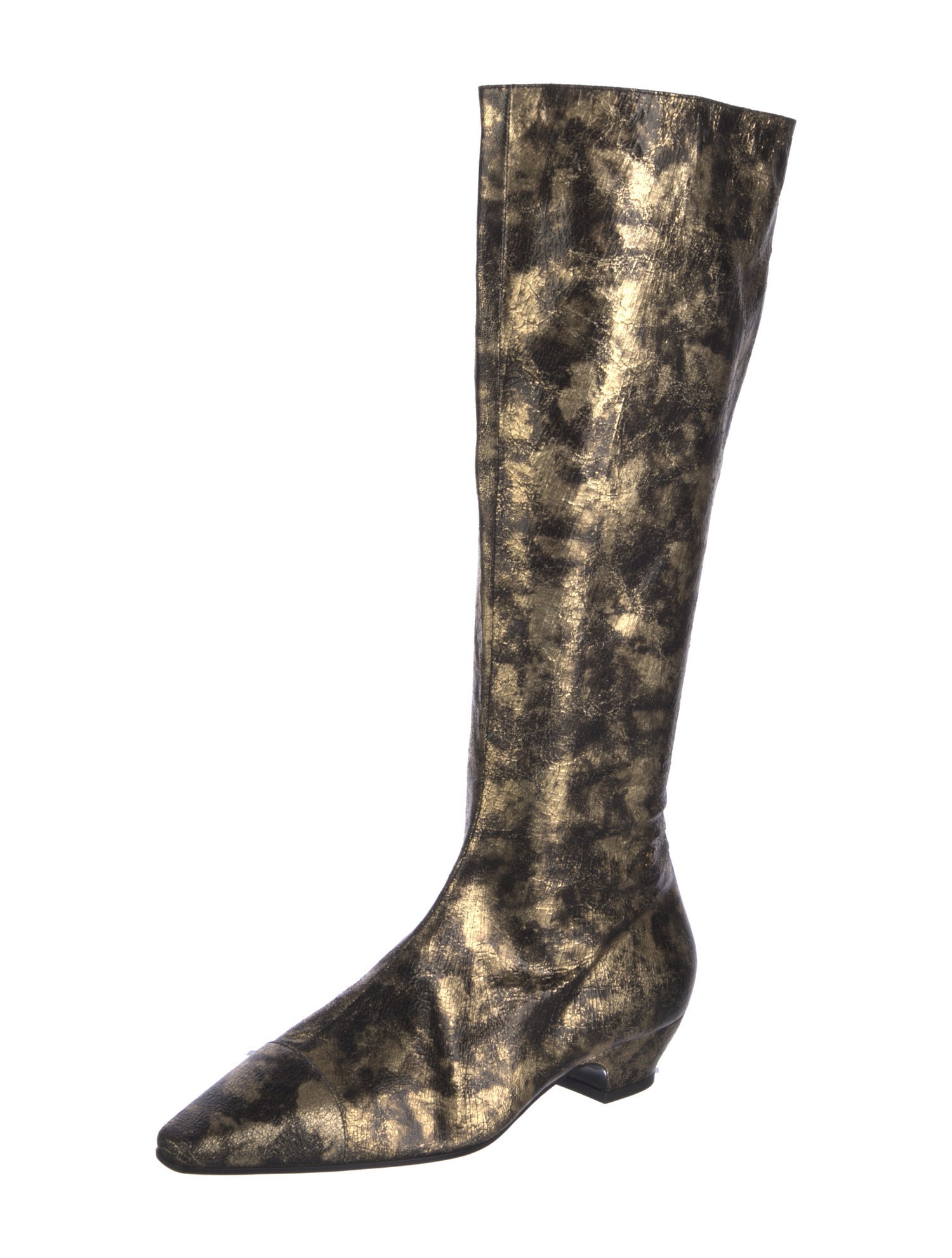 Chanel Interlocking CC Logo Leather Boots