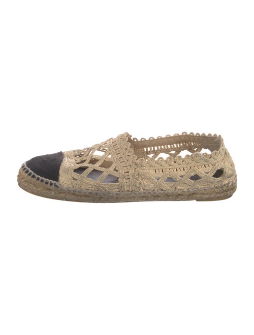 Chanel Interlocking CC Logo Raffia Espadrilles