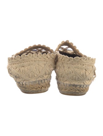 Chanel Interlocking CC Logo Raffia Espadrilles