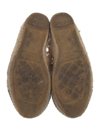 Chanel Interlocking CC Logo Raffia Espadrilles