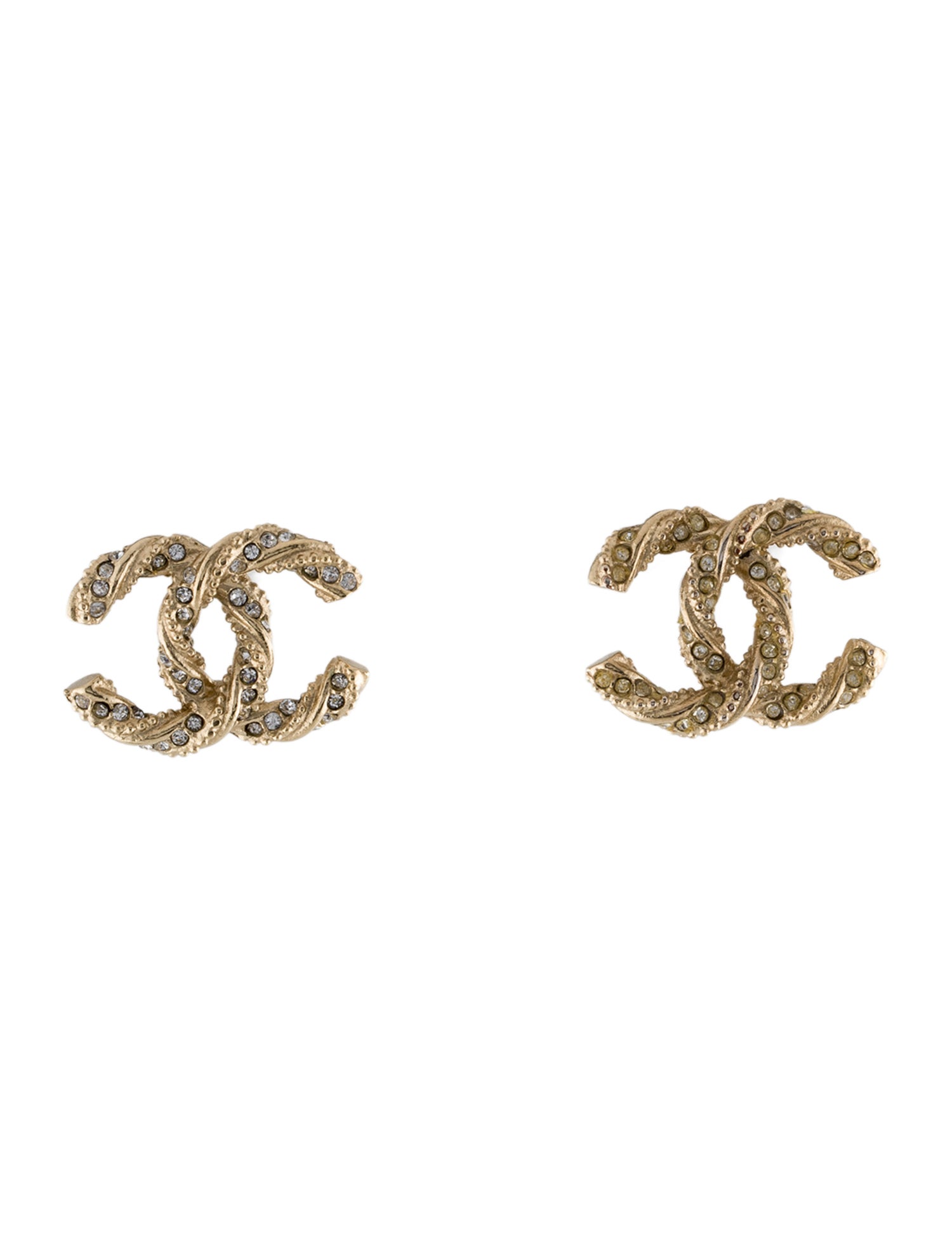 Chanel Strass CC Stud Earrings
