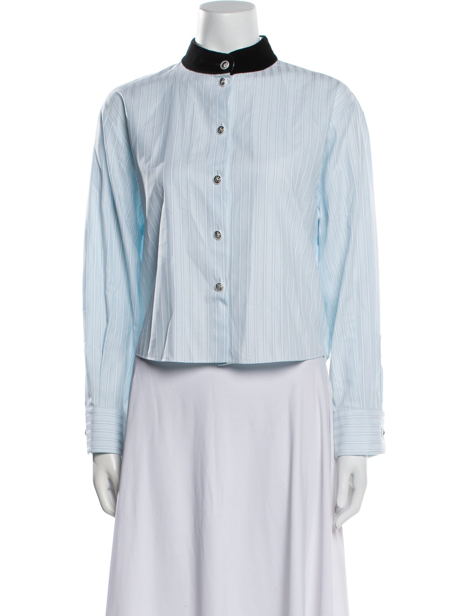 Chanel 2022 Striped Button-Up Top