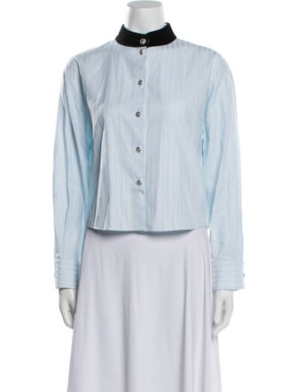 Chanel 2022 Striped Button-Up Top