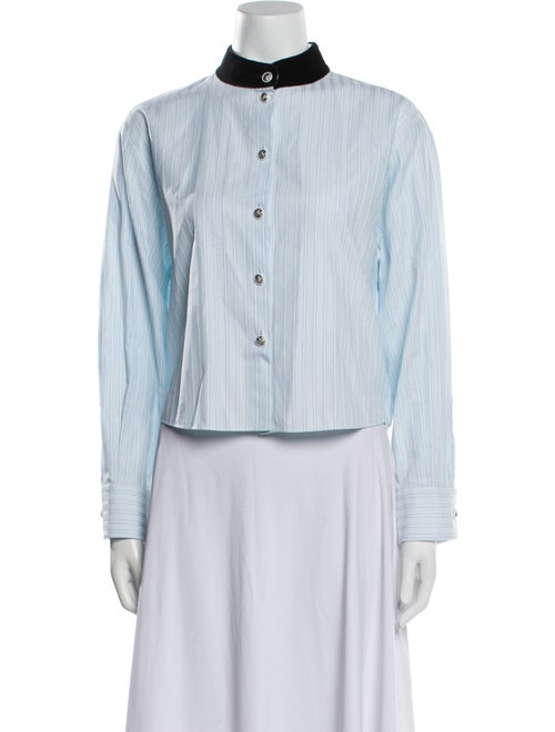 Chanel 2022 Striped Button-Up Top