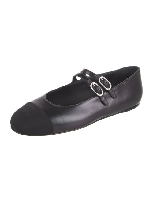 Chanel Interlocking CC Logo Leather Mary Jane Flats
