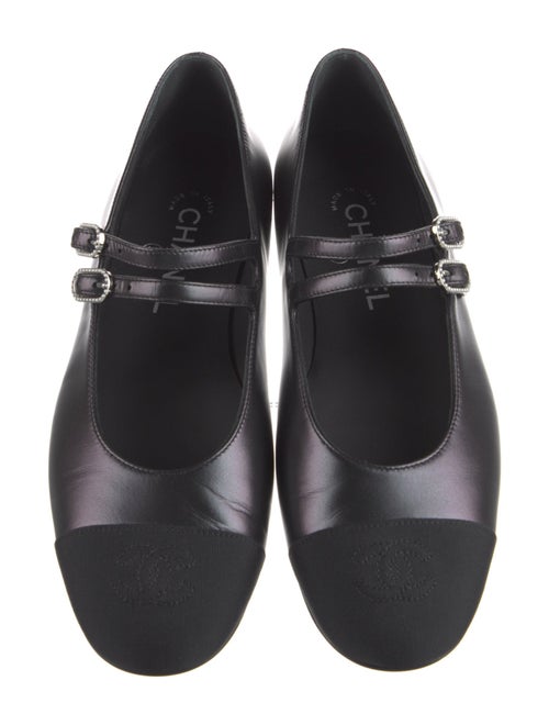 Chanel Interlocking CC Logo Leather Mary Jane Flats