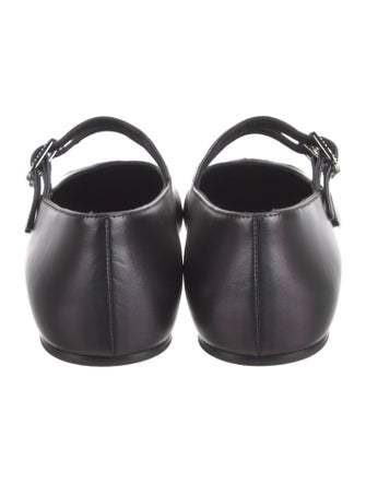 Chanel Interlocking CC Logo Leather Mary Jane Flats