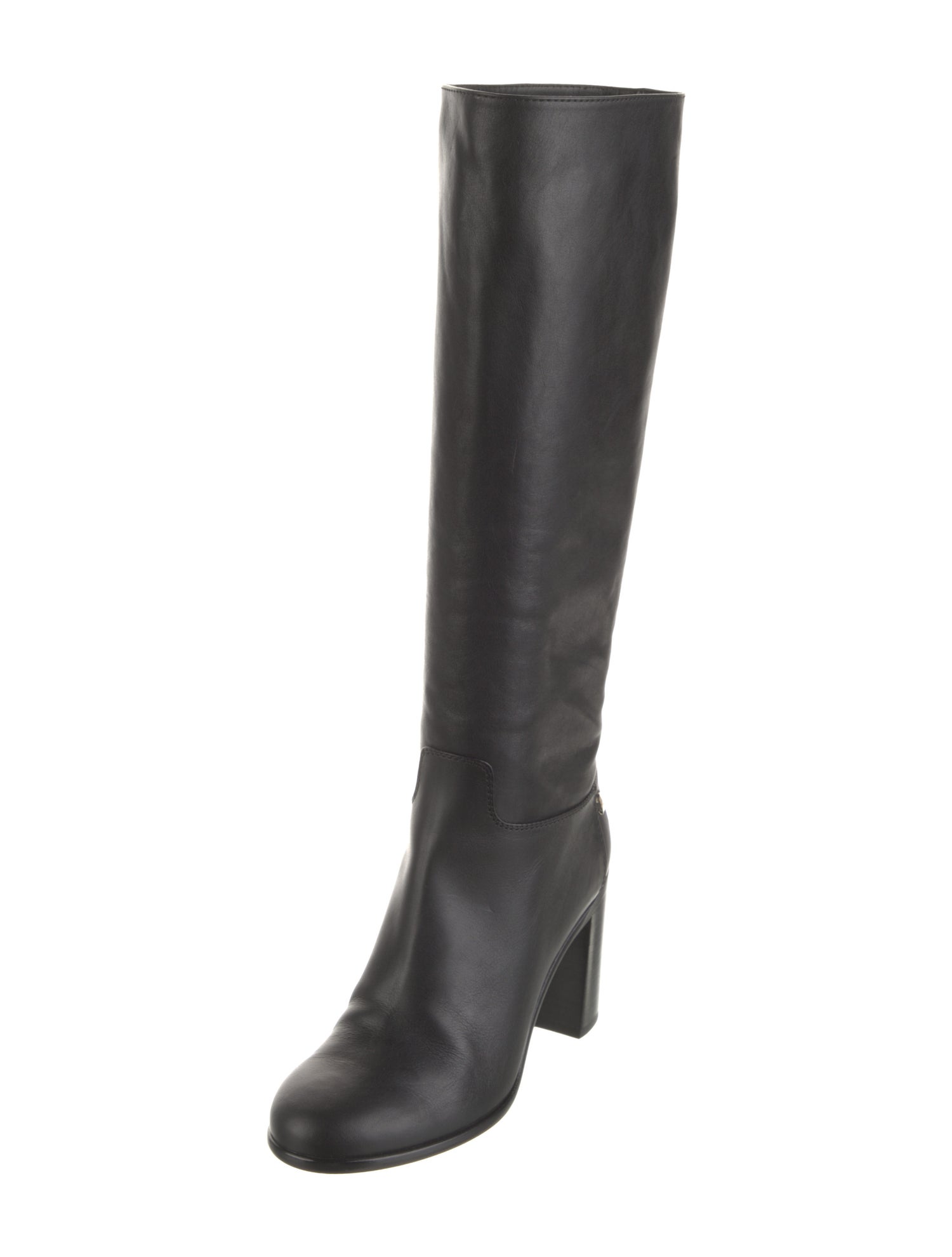 Chanel Interlocking CC Logo Leather Riding Boots