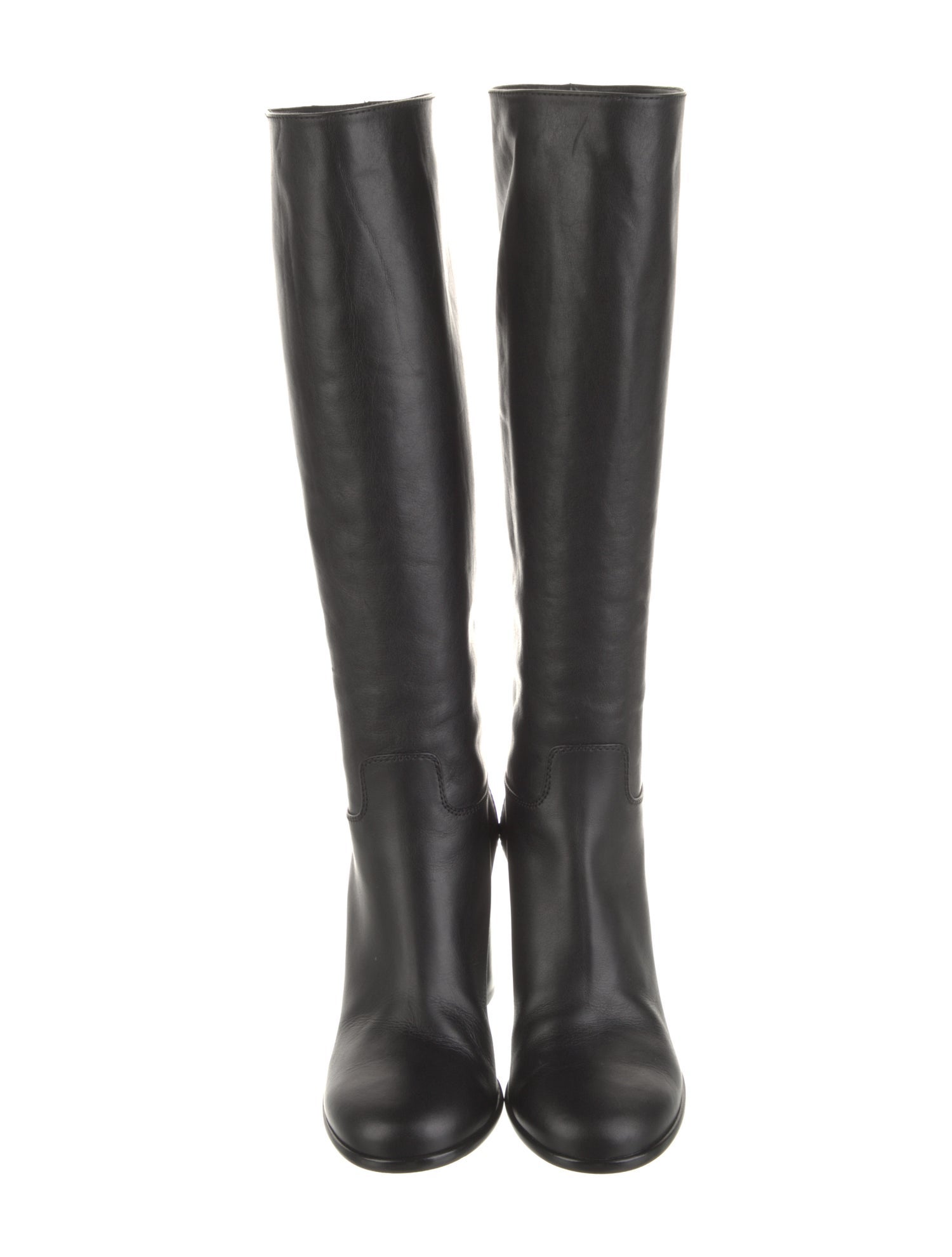 Chanel Interlocking CC Logo Leather Riding Boots