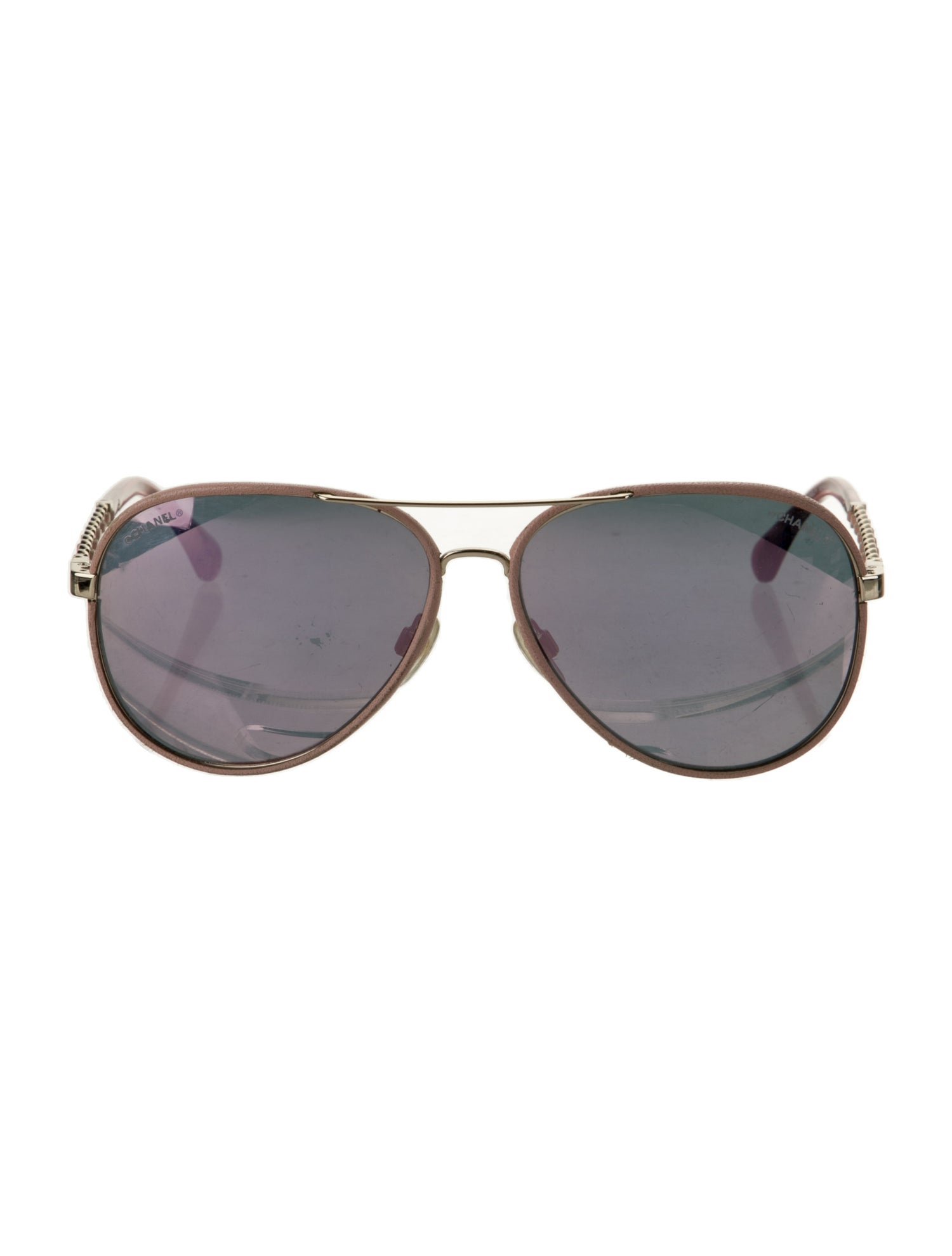 Chanel Chain-Link Accent Aviator Sunglasses
