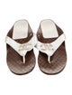 Chanel Interlocking CC Logo Leather Flip Flops