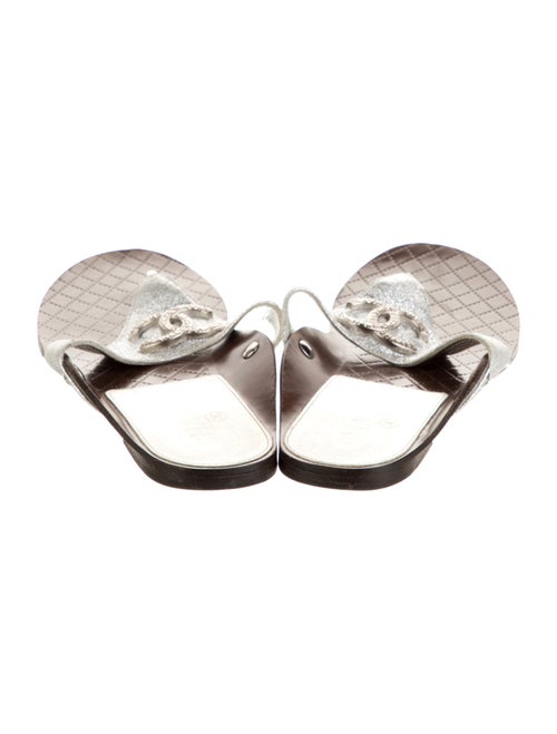 Chanel Interlocking CC Logo Leather Flip Flops
