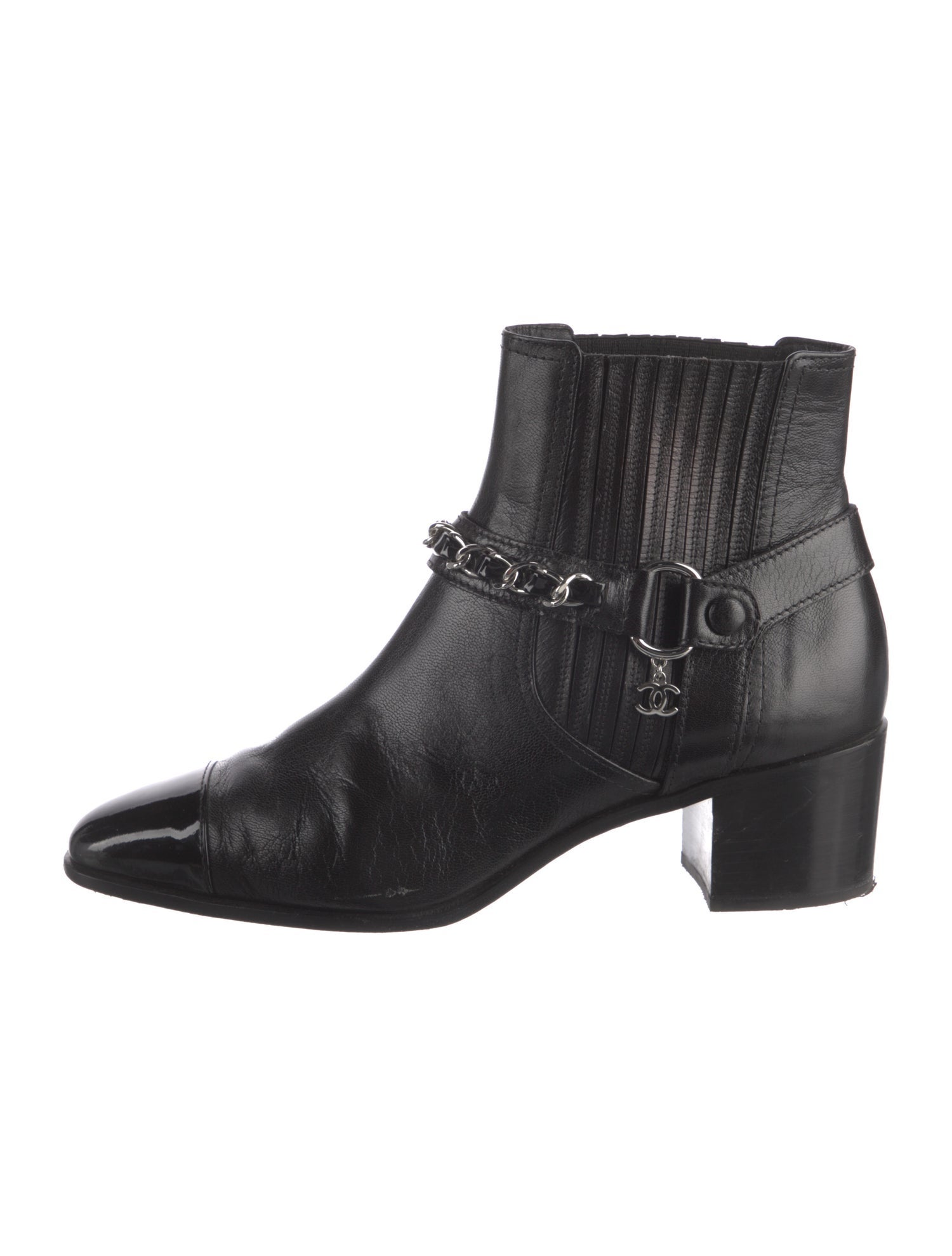 Chanel 2018 Interlocking CC Logo Moto Boots