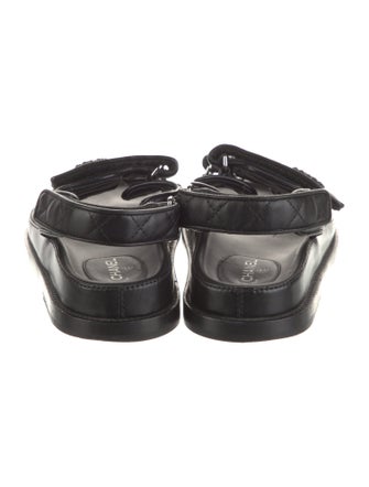 Chanel Interlocking CC Logo Leather Slingback Sandals