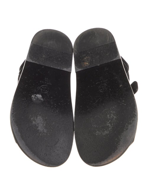 Chanel Interlocking CC Logo Leather Slingback Sandals