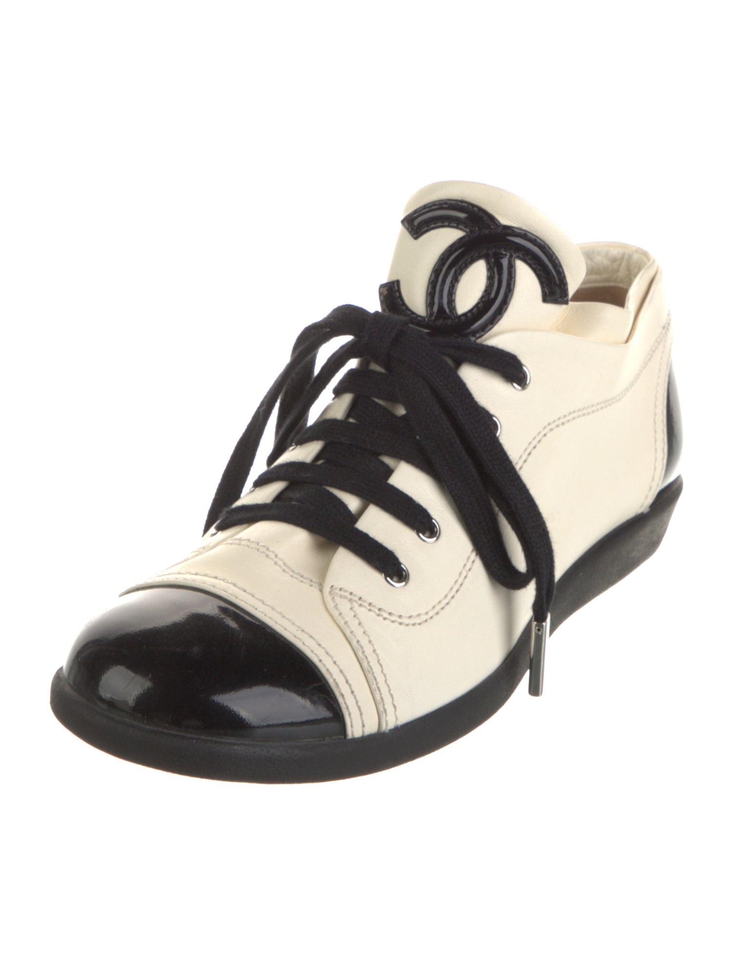 Chanel Interlocking CC Logo Lambskin Sneakers