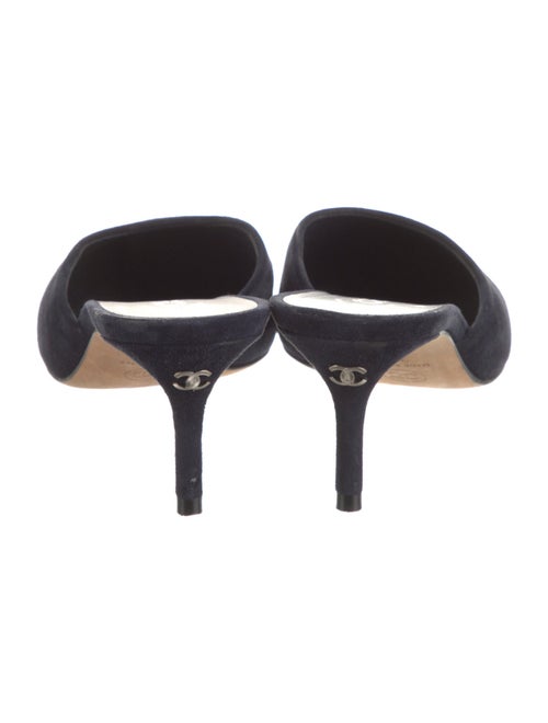 Chanel Interlocking CC Logo Suede Mules