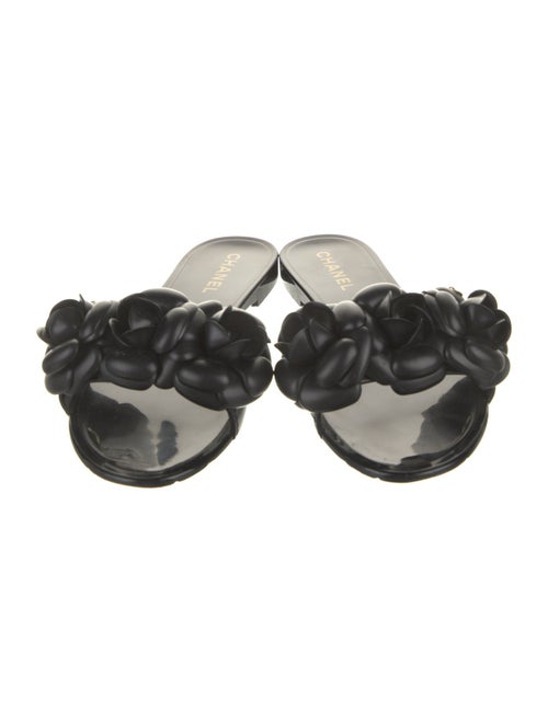 Chanel Interlocking CC Logo Rubber Slides