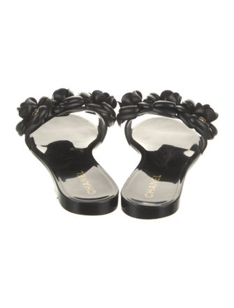 Chanel Interlocking CC Logo Rubber Slides