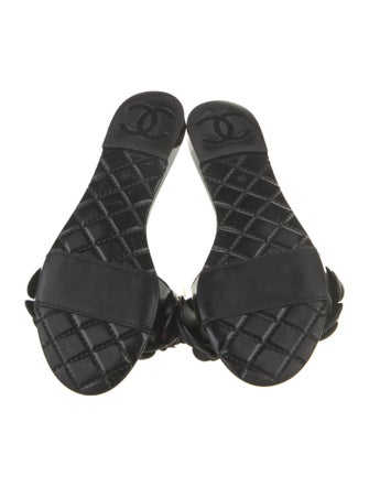 Chanel Interlocking CC Logo Rubber Slides