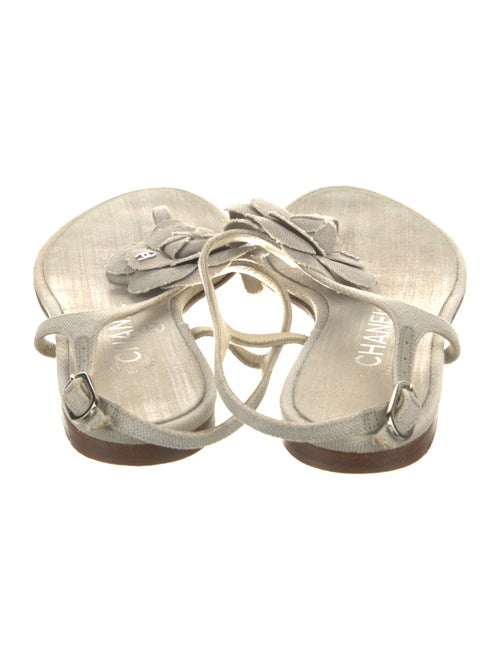 Chanel Interlocking CC Logo Canvas Slingback Sandals